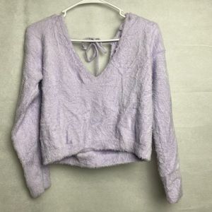Forever 21 Fuzzy & Cozy V neck front & back shirt